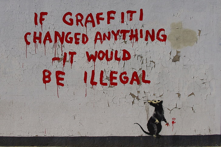 Banksy, graffiti, betong, vägg, urban, HD tapet