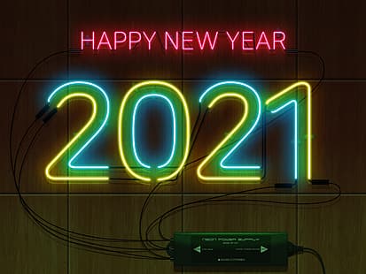 neon sign, 2021 selamat tahun baru, Tahun Baru, tekstur kayu, Wallpaper HD HD wallpaper