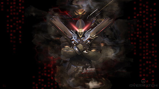 papel de parede de personagem masculino com duas armas, Blizzard Entertainment, Overwatch, videogame, Reaper (Overwatch), HD papel de parede HD wallpaper