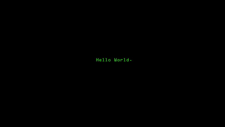 Hello World text, minimalism, code, quote, text, digital art, Hello World, HD wallpaper