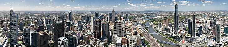 şehir, üçlü ekran, Melbourne, HD masaüstü duvar kağıdı