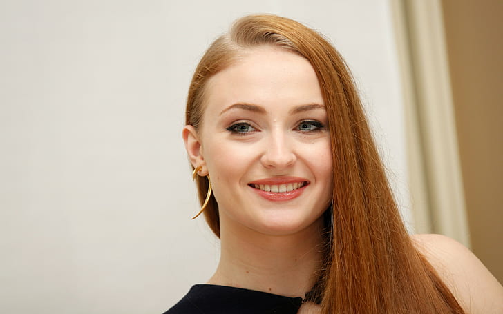 sophie turner actress celebrity women smiling redhead, HD wallpaper