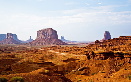 พื้นที่ทะเลทรายป่าตะวันตกในอเมริกา Monument Valley Navajo Tribal Park ในแอริโซนาสหรัฐอเมริกาวอลเปเปอร์เดสก์ท็อป HD 2560 × 1600, วอลล์เปเปอร์ HD HD wallpaper