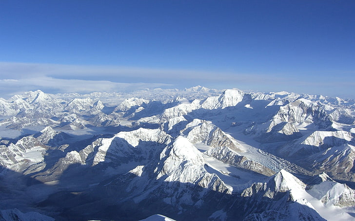 белая гора, горы, снег, природа, гора Эверест, пейзаж, HD обои