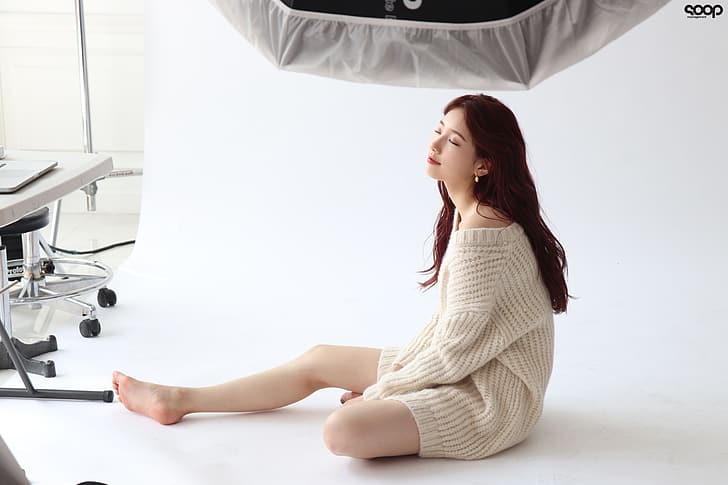 Bae Suzy, wanita, tanpa alas kaki, Wallpaper HD