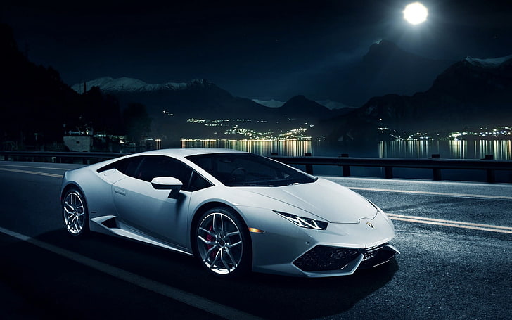 white Lamborghini sports car, lamborghini, huracan, lp 610-4, lb724, white, HD wallpaper