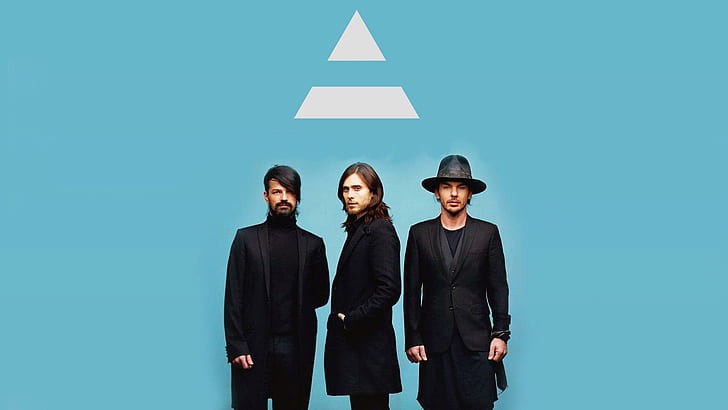 30 Seconds to Mars, 3 men's black suit, music, 1920x1080, jared leto, 30 seconds to mars, HD wallpaper