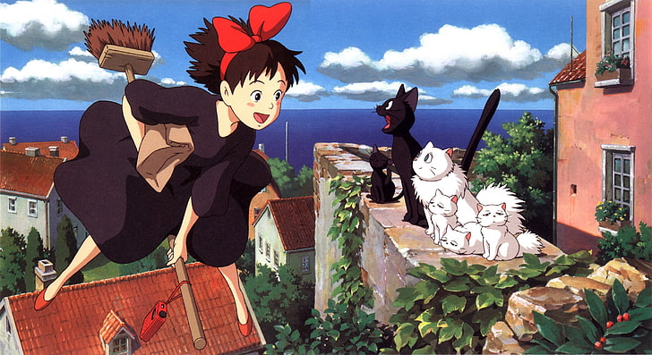 аниме, аниме момичета, служба за доставка на Кикис, студио Ghibli, HD тапет