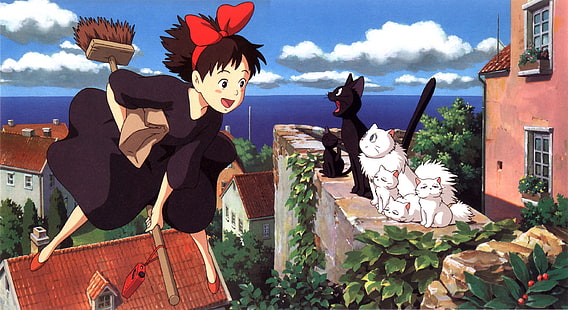аниме, аниме момичета, служба за доставка на Кикис, студио Ghibli, HD тапет HD wallpaper