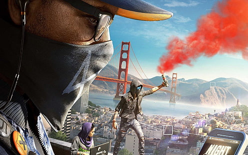 Watchdogs 2 papel de parede digital, videogame, Watch Dogs 2, Marcus Holloway, Sitara Dhawan, Wrench (Watch Dogs), HD papel de parede HD wallpaper