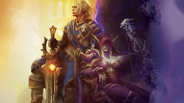 World of Warcraft, World of Warcraft: битва за Азерот, Андуин Ринн, Сильвана Виндраннер, HD обои