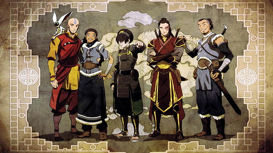 Fond d'écran numérique Legend of Aang, Avatar le dernier maître de l'air, Aang, Katara, Toph Beifong, Prince Zuko, Sokka, Fond d'écran HD HD wallpaper