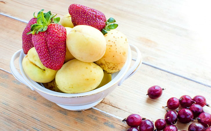 Buah Berry Aprikot Makanan Strawberry, mangga dan stroberi, buah, beri, aprikot, stroberi, makanan, Wallpaper HD