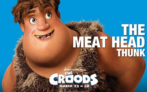 THE MEAT HEAD THUNK-The Croods 2013 Movie HD Deskt .., Krudowie tapety, Tapety HD HD wallpaper