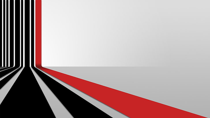 minimalism, simple background, artwork, lines, abstract, white, red, black, selective coloring, digital art, HD wallpaper