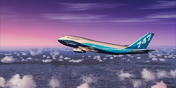 1920x961 px самолет Boeing Boeing 747 облаци Хора крак HD Art, Облаци, Самолет, boeing, Boeing 747, 1920x961 px, HD тапет HD wallpaper