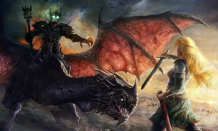 Witchking of Angmar, Éowyn, The Lord of the Rings, อาร์ตเวิร์ค, ศิลปะแฟนตาซี, วอลล์เปเปอร์ HD
