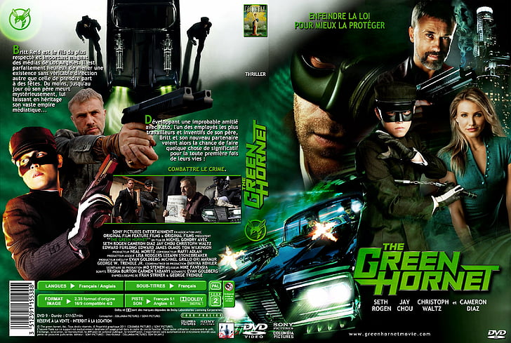 action, comedy, crime, film, green, hornet, martial, movie, poster, superhero, HD wallpaper