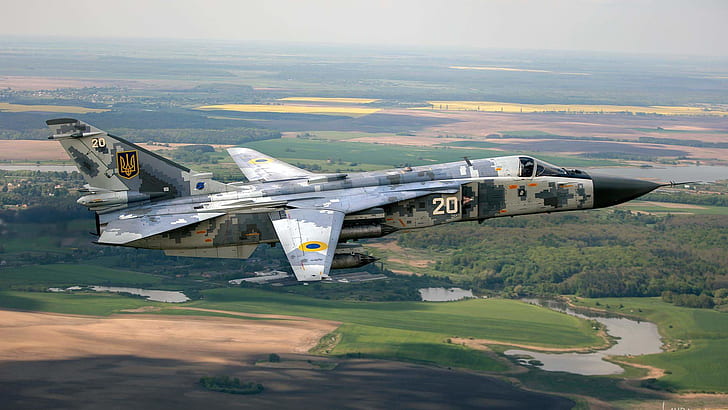 Flight, Bomber, Su-24, Ukraine Air Force, ATO, HD wallpaper