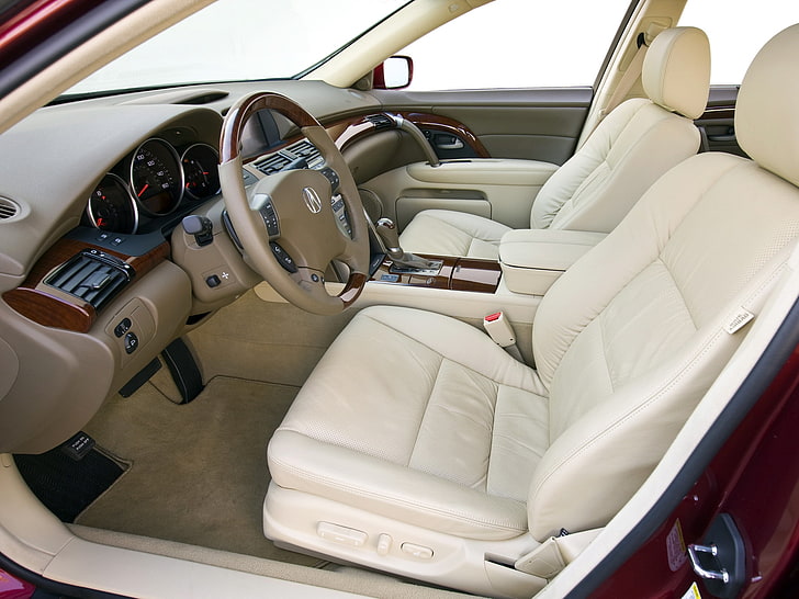 white car interior, acura rl, interior, steering wheel, speedometer, HD wallpaper