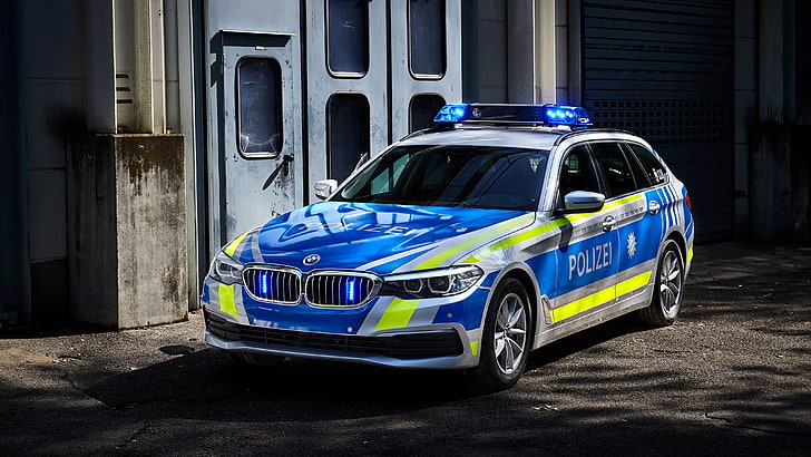 BMW 530d xDrive Touring Polizei, 4K, 2017, Tapety HD