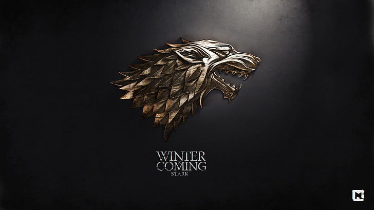 Musim dingin akan datang wallpaper Stark, Game of Thrones, sigils, House Stark, Wallpaper HD