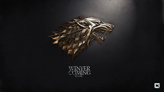 Musim dingin akan datang wallpaper Stark, Game of Thrones, sigils, House Stark, Wallpaper HD HD wallpaper