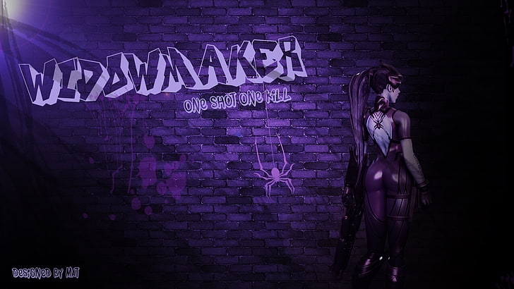 Vidawmaker digital wallpaper, widowmaker, Overwatch Anniversary, Overwatch, sniper 2, shotgun, PC gaming, HD wallpaper