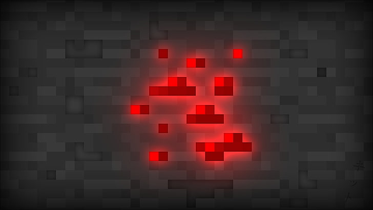 red and gray illustration, minecraft, red stone, redstone, HD wallpaper