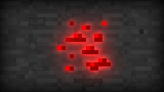 rote und graue Abbildung, Minecraft, roter Stein, Redstone, HD-Hintergrundbild HD wallpaper