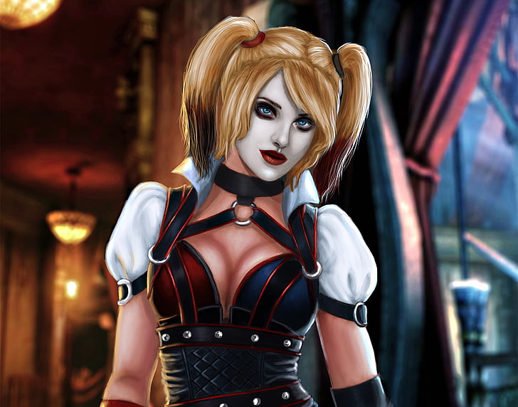 Plakat DC Harley Quinn, dziewczyna, sukienka, czarny charakter, Harley Quinn, Batman: Arkham Knight, Tapety HD