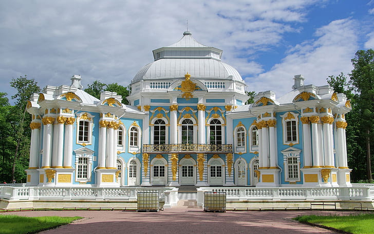 Tsarskoe Selo بالقرب من سانت بطرسبرغ روسيا، خلفية HD