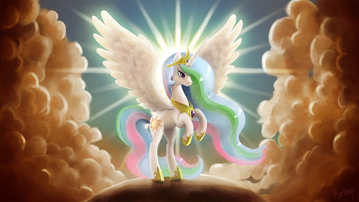 TV Show, My Little Pony: Friendship is Magic, My Little Pony, Princess Celestia, Unicorn, Wings, HD wallpaper