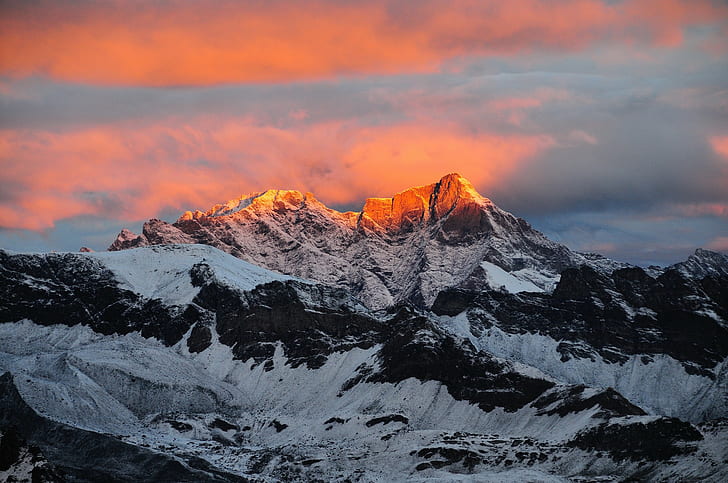 الثلج والجبال والطبيعة، خلفية HD