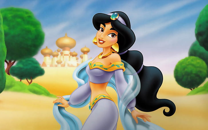 Jasmine Disney Princess Aladdin Kartun Disney Desktop Hd Wallpaper 1920 × 1200, Wallpaper HD