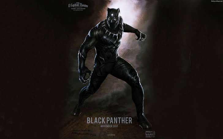 Tapeta cyfrowa Marvel Black Panther, Marvel Cinematic Universe, Czarna Pantera, grafika koncepcyjna, Tapety HD