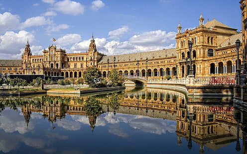 Plaza de España, Universität Oxford, Welt, 1920x1200, Gebäude, Wolke, See, Europa, Madrid, Spanien, Plaza de España, HD-Hintergrundbild HD wallpaper
