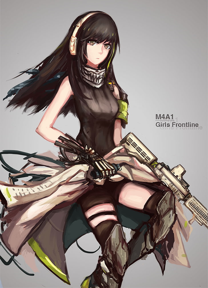anime, Girls Frontline, gun, Girls_Frontline, girls with guns, m4a1 (girls frontline), HD wallpaper