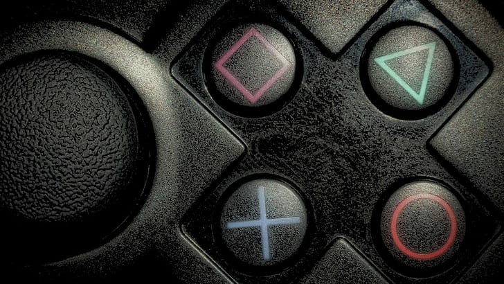 Sony game controller buttons, video games, PlayStation, HD wallpaper