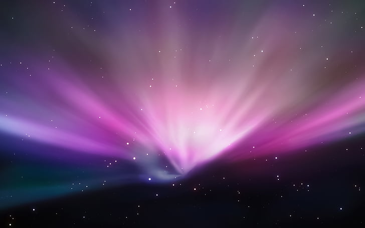 Purple aurora, Aurora, Mac OS X, macOS, Stock, HD, 5K, Tapety HD