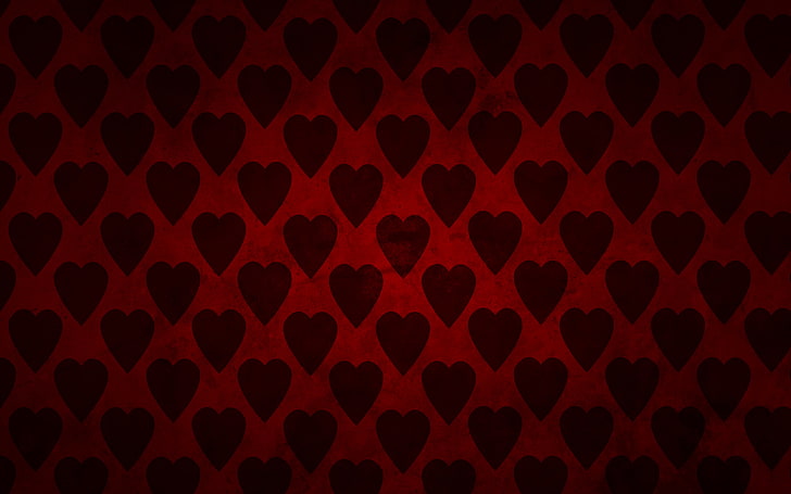 black and red heart graphic illustration, love, red, heart, HD wallpaper