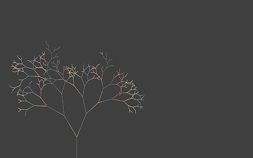 beige verwelkte Baumillustration, Bäume, Minimalismus, HD-Hintergrundbild HD wallpaper