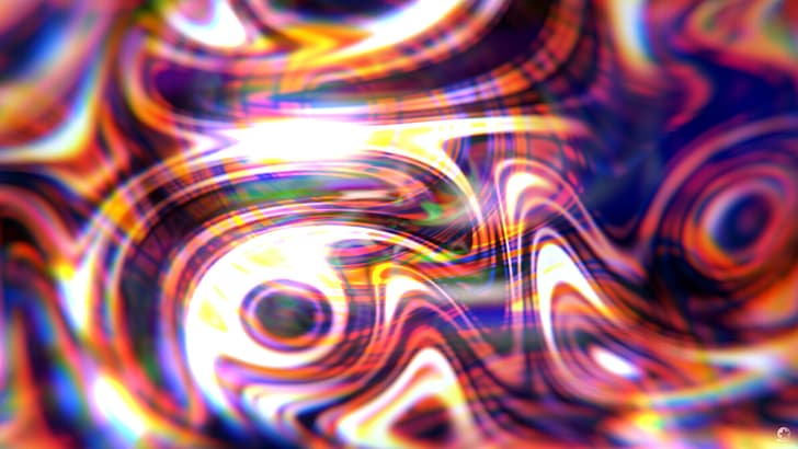 abstract, psychedelic, colorful, waves, dreamscape, glass, HD wallpaper