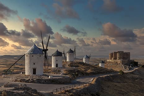 España, Consuegra, La Mancha, Fondo de pantalla HD HD wallpaper