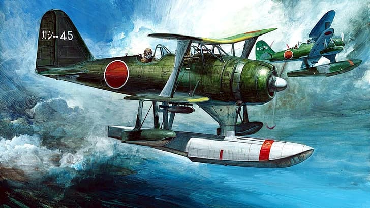 Perang Dunia II, militer, pesawat militer, perang, pesawat terbang, biplan, floatplane, Wallpaper HD