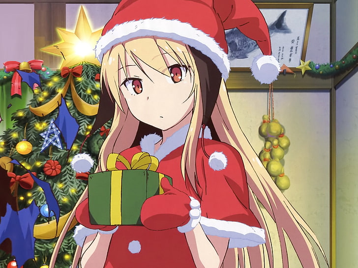 Santa girl, Sakurasou no Pet na Kanojo, Shiina Mashiro, Christmas, HD wallpaper