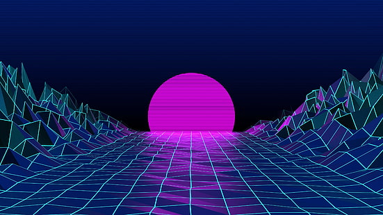 retro style 1980s abstract synthwave, HD wallpaper HD wallpaper