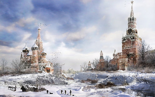 Метро 2033, Москва, Зима, HD тапет HD wallpaper