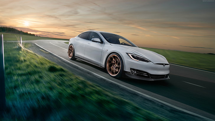 Tesla Model S, coche eléctrico, 4k, Fondo de pantalla HD