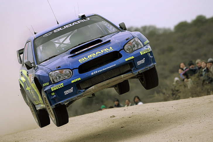 Subaru Impreza, Subaru, rally cars, wrc, flying, HD wallpaper